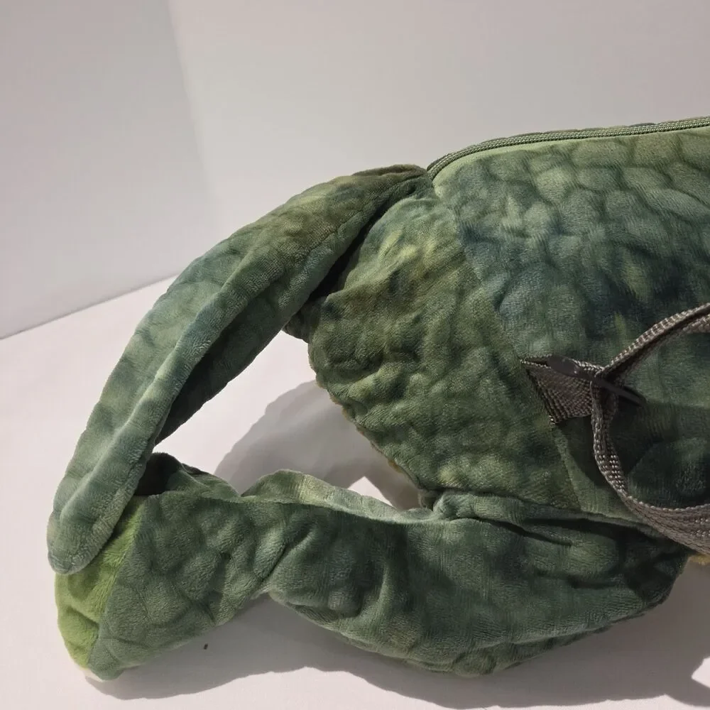 Triceratops Green Stuffed Animal Plush Dino Purse Bag Two Straps